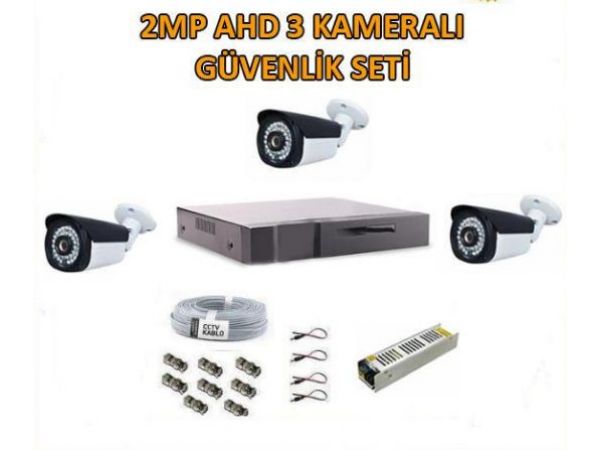 2 Mp Ahd 3 Kameralı Güvenlik Seti