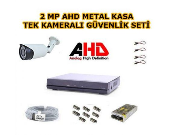 Tek Kameralı 2MP AHD Güvenlik Kamerası Seti 320 GB Hard Disk Dahil 