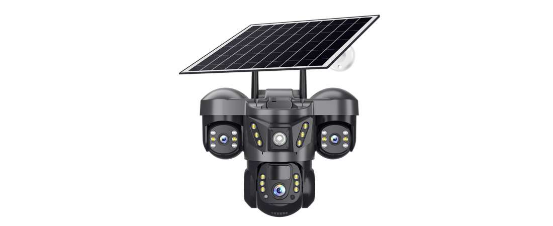 3 Kameralı Solar Panelli Sim Kart ile Çalışan Alarmlı Çift Yön Sesli Solar Ultra HD Güvenlik Kamerası