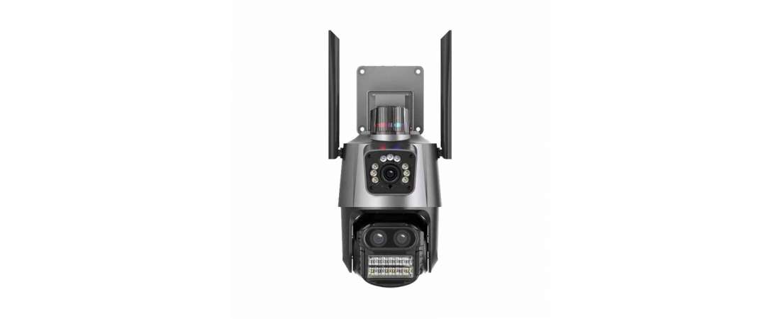 4MP Sabit 4MP Uyumlu Hareketli Sensör Siren Dış Ortam Speed Dome 8X Zoomlu Akıllı Wifi Çift Kamera