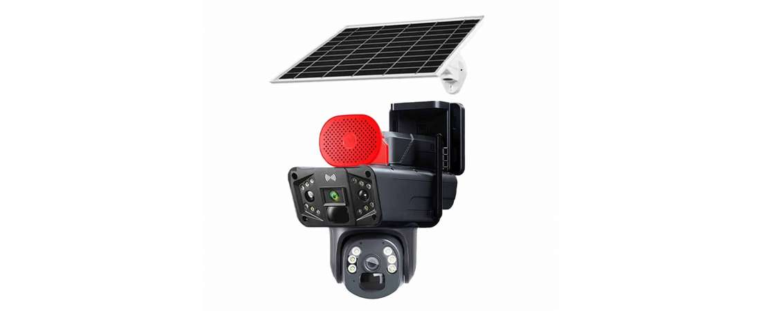 3 Mp Çift Kameralı ve Sensörlü Güneş Panelli Sim Kart ile Çalışan Kablosuz Solar Güvenlik Kamerası