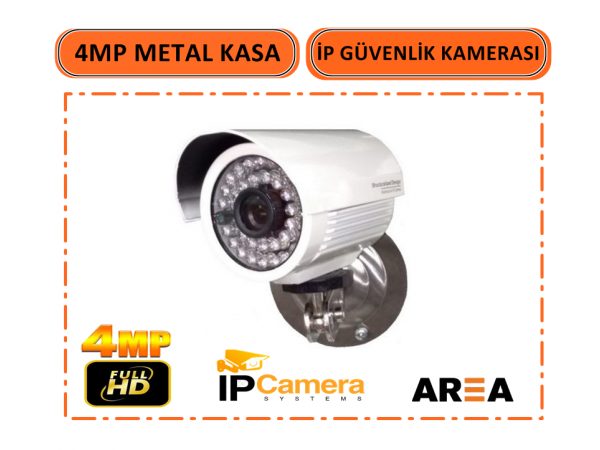 4 MP 36 LED DIŞ MEKAN METAL KASA İP GÜVENLİK KAMERASI