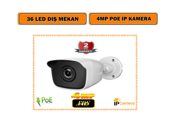 4MP 36 LED DIŞ MEKAN POELİ  IR VE STARLİGHT ÖZELLİKLİ  İP GÜVENLİK KAMERASI