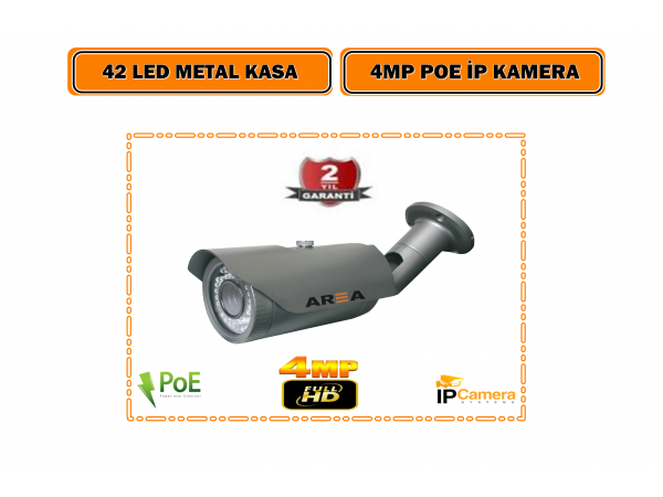 4MP 42 LED DIŞ MEKAN POELİ İP GÜVENLİK KAMERASI