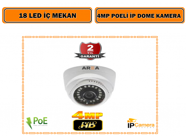 4MP 1440  İÇ MEKAN DOME POELİ  SESLİ  GÜVENLİK KAMERASI  İPOE