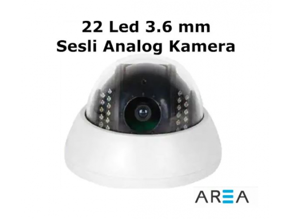 Analog 700 TVL  Sesli IR Dome  Gece Görüşlü  Kamera  AR-2612