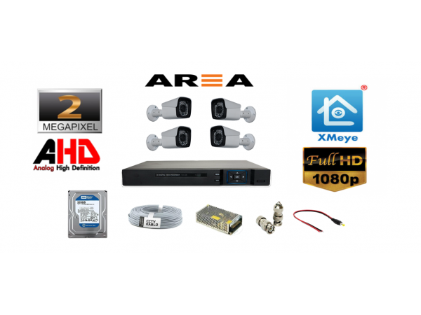 4 Kameralı Metal Kasa 2MP 1080P FULL SET 320GB DAHİL