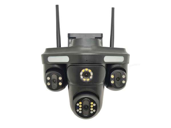 4 Kameralı Wifi 4Mp Ptz Çift Yönlü Ses Alarm Sirenli Güvenlik Kamerası