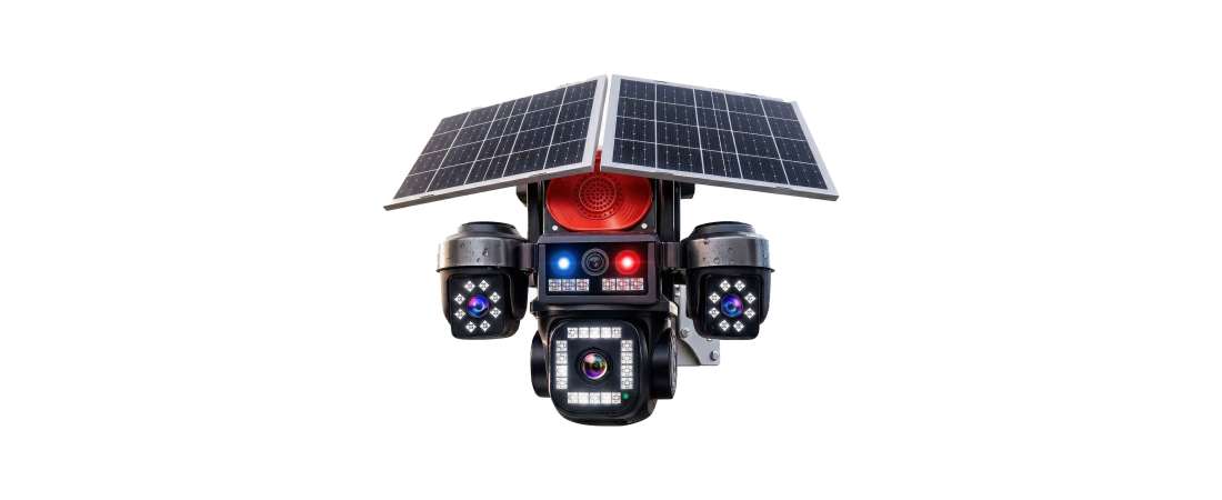 4 Kameralı Çift Solar Panelli 3 PTZ Sim Kart ile Çalışan Alarmlı Çift Yön Sesli Solar Ultra HD Güvenlik Kamerası