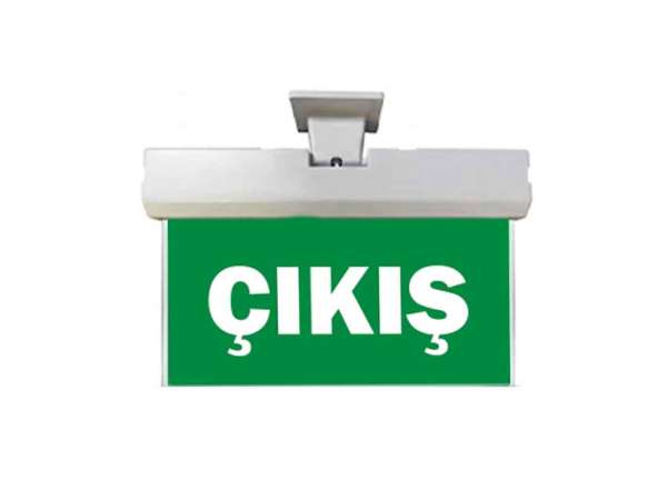 Işıklı Şarjlı Acil Exit Yönlendirme Tabelası - Masfallı - Zincir Destekli - Özel Tasarım4