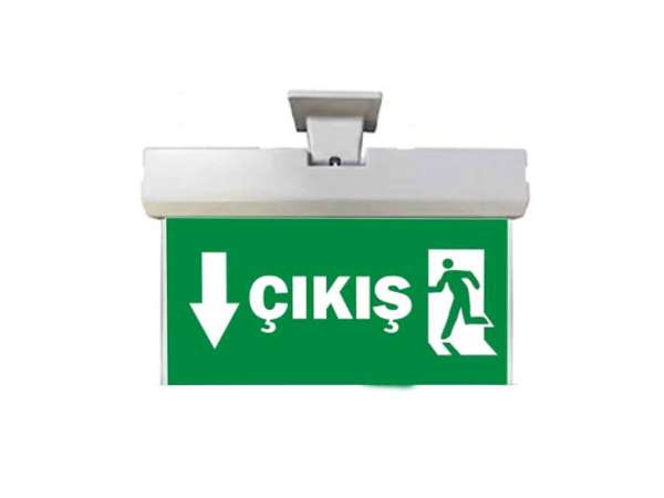 Işıklı Şarjlı Acil Exit Yönlendirme Tabelası - Masfallı - Zincir Destekli - Özel Tasarım6