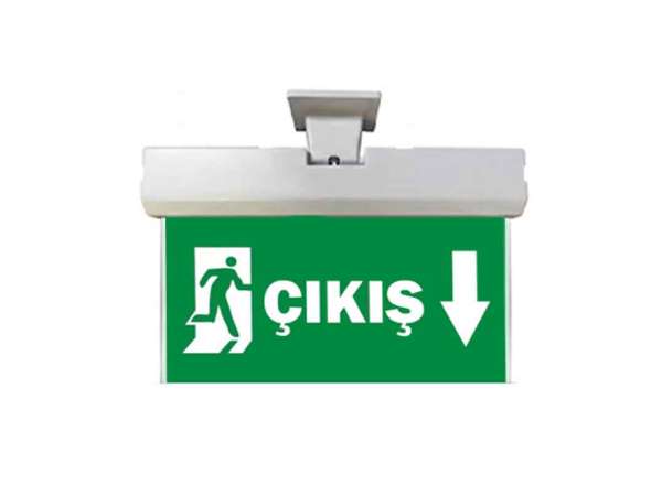 Işıklı Şarjlı Acil Exit Yönlendirme Tabelası - Masfallı - Zincir Destekli - Özel Tasarım7