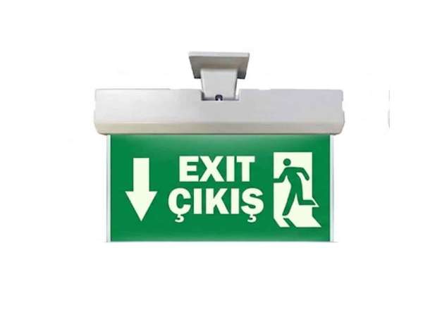 Işıklı Şarjlı Acil Exit Yönlendirme Tabelası - Masfallı - Zincir Destekli - Özel Tasarım9