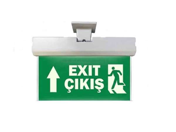Işıklı Şarjlı Acil Exit Yönlendirme Tabelası - Masfallı - Zincir Destekli - Özel Tasarım10