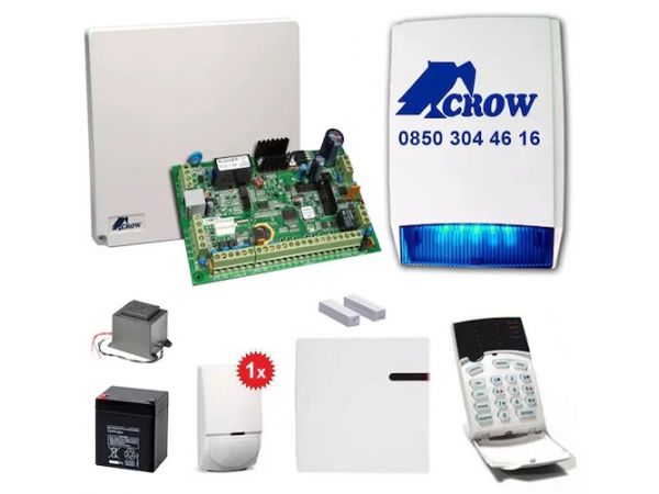 CROW ALARM SİSTEMİ SET 1 PIR KEYPAD SIREN 4/8