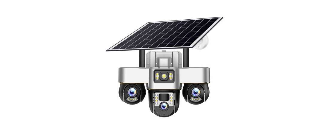 3 Kameralı Solar 3 PTZ Sim Kart ile Çalışan Alarmlı Çift Yön Sesli Solar Ultra HD Güvenlik Kamerası