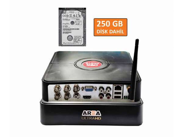 4 Kanal 250Gb Harddisk Dahil 5 Mp Destekli Dahili Sim Kart Mödül