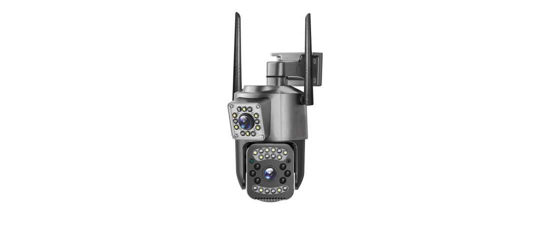 Çift Kameralı 4MP Sabit 4MP PTZ Sensör Siren Dış Ortam Speed Dome Çift Yön Sesli Akıllı Wifi