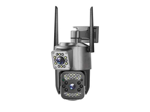 Çift Kameralı 4MP Sabit 4MP PTZ Sensör Siren Dış Ortam Speed Dome Çift Yön Sesli Akıllı Wifi