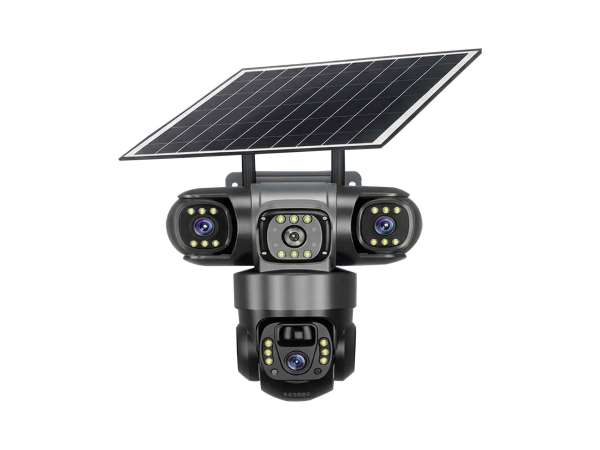 3 Kameralı Solar Panelli Sim Kart ile Çalışan Alarmlı Çift Yön Sesli Solar Ultra HD Güvenlik Kamerası