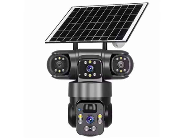 Çift Kameralı Solar Panelli Sim Kart ile Çalışan Alarmlı Çift Yön Sesli Solar Güvenlik Kamerası