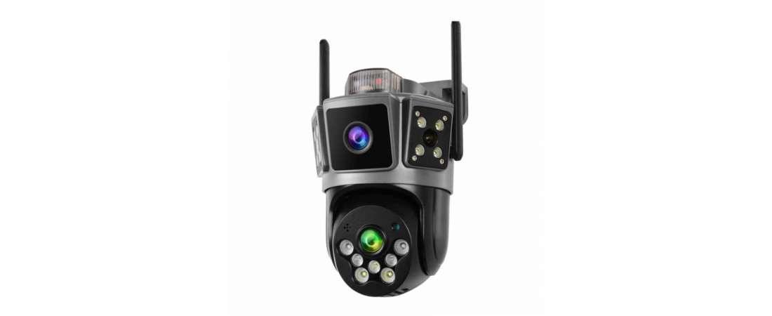 Çift Kameralı 3Mp+3Mp Full Hd Hareket Takipli Sirenli Alarmlı Wifi Güvenlik Kamerası