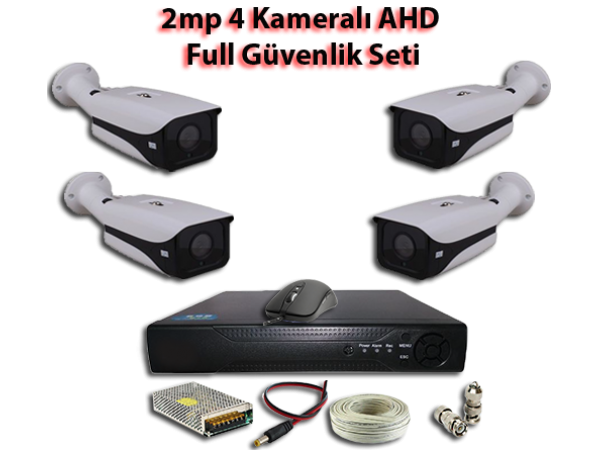 2MP 4 Kameralı AHD Full Güvenlik Seti AR-9554