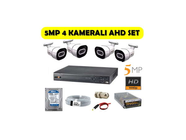 5MP 4 KAMERALI AHD GÜVENLİK SETİ