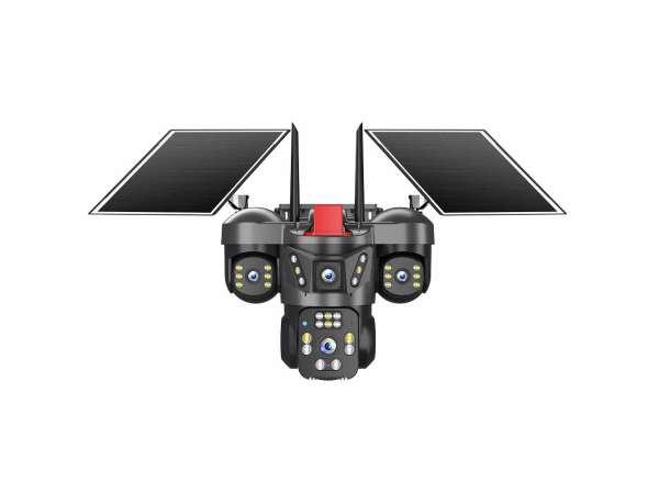 12Mp AOR 4G Çift Solar Ultra HD 4 Kamera 22IR+12Led PTZ Solar Kablosuz Wifi Güvenlik Kamerası