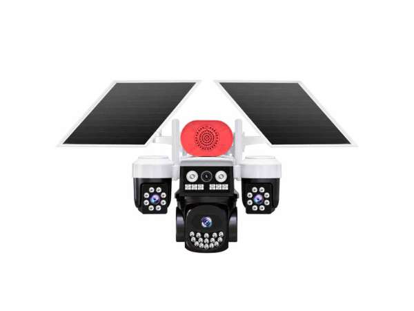 9Mp AOR 4G Çift Solar 3 Kameralı Full HD 19IR+18Led PTZ Solar Wifi Kablosuz Güvenlik Kamerası