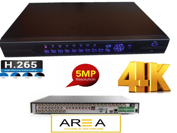 32 KANAL  4K 5MP AHD  HİBRİT H265    1080P  KAMERA KAYIT CİHAZI