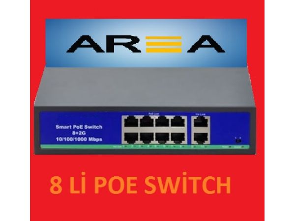 8 PORT GİGABİT SWITCH HUB +POE AREA