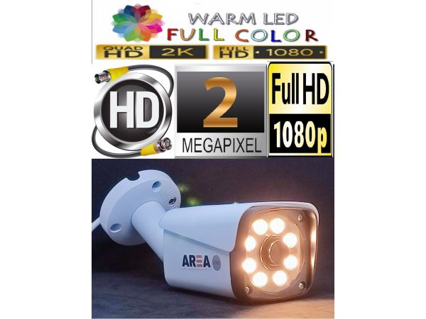 2MP 1080P AHD WARM LED IŞIKLI DIŞ MEKAN 8 LEDLİ  METAL KASA GÜVENLİK KAMERASI